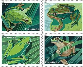 North American Frogs Forever Stamps 
