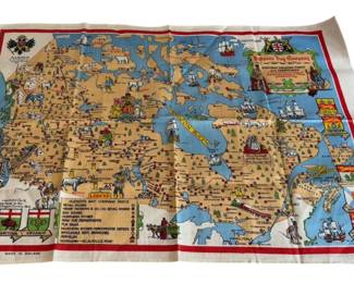 Hudsons Bay Company Linen Map 