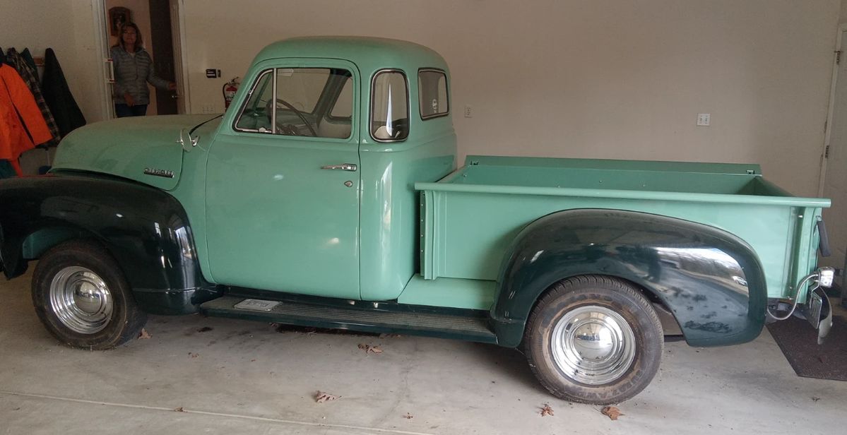 1953 Chevy 5 window, v8. Frame off resto. Will sell at Auction.