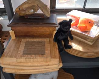 Wood Cutting Boards, Wood Carved Fish, Wood Box
