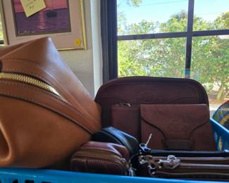 Ghurka Fine Leather. Rare Minurette  small jewelry travel bags, Shave Kit, Zippered pouches