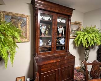 Antique English Mahogany Bookcase
Drop leaf Desk ~~~ Gorgeous Piece!