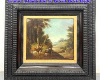 Lot 1301 Good Antique Oil Painting in Good Frame. Attributed to Gerrit BerkHyde. 