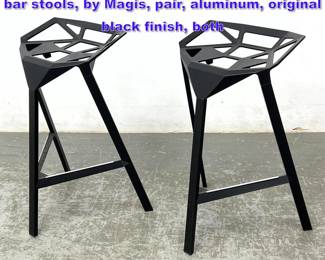 Lot 1219 Pair Konstantin Grcic Stool One bar stools, by Magis, pair, aluminum, original black finish, both 