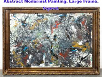 Lot 1235 Extra Large DENNIS SAKELSON Abstract Modernist Painting. Large Frame. Signed.