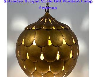 Lot 891 Vintage Italian Mid Century Salvadori Dragon Scale Gilt Pendant Lamp Feldman