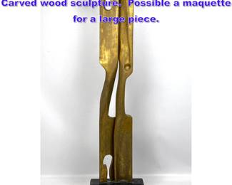 Lot 767 Raymond Granville Barger Attributed Carved wood sculpture. Possible a maquette for a large piece. 