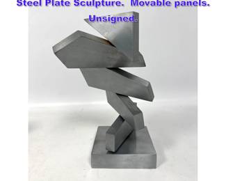 Lot 802 Artist Made Articulated Abstract Steel Plate Sculpture. Movable panels. Unsigned.