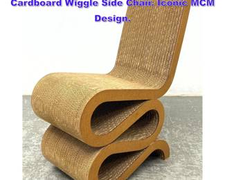 Lot 733 FRANK GEHRY Corrugated Cardboard Wiggle Side Chair. Iconic MCM Design. 