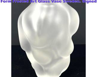 Lot 1203 Per Sundberg for Orrefors Organic Form Frosted Art Glass Vase Sweden. Signed
