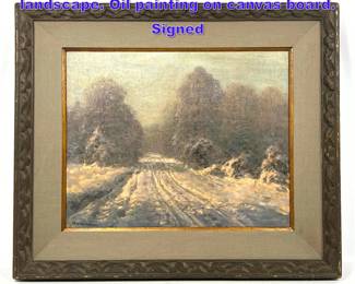 Lot 1298 WIKTOR KORECKI Winter landscape. Oil painting on canvas board. Signed