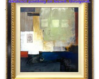 Lot 1238 NELA SOLOMON mixed media abstract painting on board. Unsigned.
