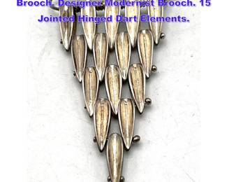 Lot 830 ROBERT LEE MORRIS Sterling Dart Brooch. Designer Modernist Brooch. 15 Jointed Hinged Dart Elements. 