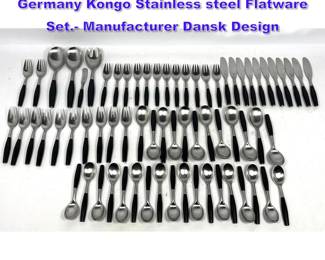 Lot 1214 70 pcs Jens Quistgaard Dansk Germany Kongo Stainless steel Flatware Set. Manufacturer Dansk Design