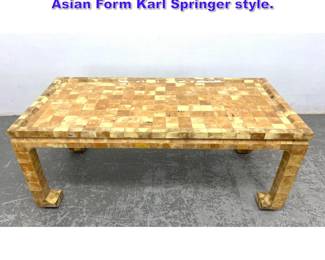Lot 1256 Table Tesserae Horn Coffee Table. Asian Form Karl Springer style. 