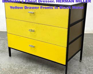 Lot 781 GEORGE NELSON Steel Edge Bachelor s Chest Dresser. HERMAN MILLER Yellow Drawer Fronts in Black Metal