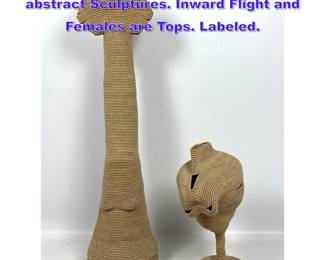 Lot 977 2pc Barbara Solomon Fiber Art abstract Sculptures. Inward Flight and Females are Tops. Labeled.