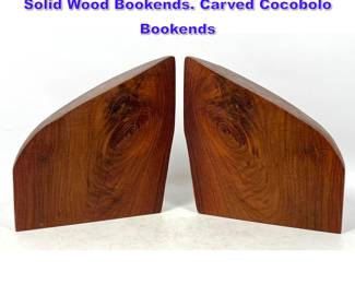 Lot 771 Don Shoemaker for Senal S.A. Large Solid Wood Bookends. Carved Cocobolo Bookends
