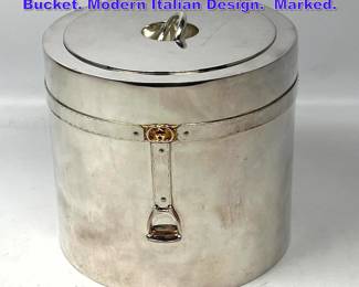 Lot 800 GUCCI Italy Logo Chrome Ice Bucket. Modern Italian Design. Marked.