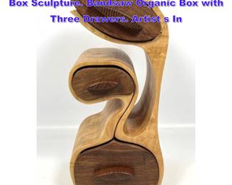 Lot 823 Artisan Woodworker Studio Jewelry Box Sculpture. Bandsaw Organic Box with Three Drawers. Artist s In