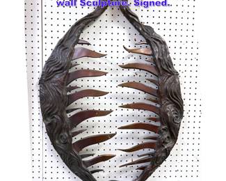 Lot 1039 Allison Sarno 1999 Bronze 2 Part wall Sculpture. Signed.