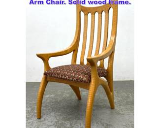 Lot 1001 Custom Studio Made Wood Lounge Arm Chair. Solid wood frame.