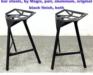 Lot 1216 Pair Konstantin Grcic Stool One bar stools, by Magis, pair, aluminum, original black finish, both 