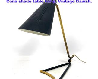 Lot 725 Svend Aage HolmSorensen style Cone shade table lamp. Vintage Danish. 
