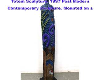 Lot 992 Christine Federighi Stoneware Totem Sculpture, 1997 Post Modern Contemporary sculpture. Mounted on s