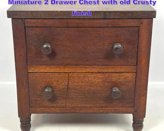 Lot 1226 Antique Pennsylvania Folk Art Miniature 2 Drawer Chest with old Crusty finish 