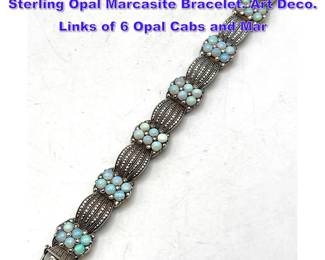 Lot 938 Outstanding THEODOR FAHRNER Sterling Opal Marcasite Bracelet. Art Deco. Links of 6 Opal Cabs and Mar
