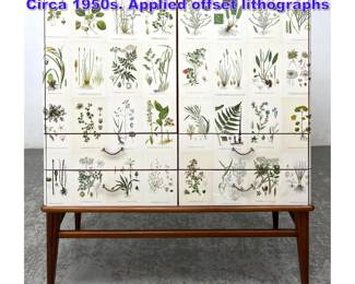 Lot 743 Swedish Nordens Flora Cabinet. Circa 1950s. Applied offset lithographs