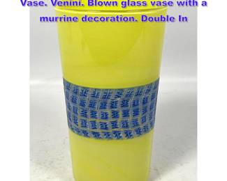Lot 1192 Riccardo Licata Murano Art Glass Vase. Venini. Blown glass vase with a murrine decoration. Double In