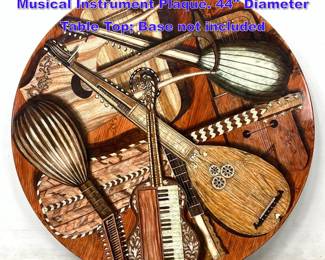 Lot 1215 PIERO FORNASETTI Milano Italian Musical Instrument Plaque. 44 Diameter Table Top Base not included