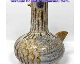 Lot 1263 Aldo Londi for Bitossi Large Bird Ceramic Sculpture. Unusual form.