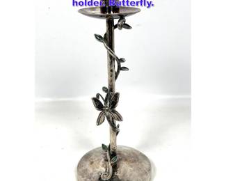 Lot 1189 Emilia Castillo silver plate candle holder. Butterfly. 