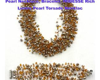 Lot 865 2pc TIFFANY and CO Multi Strand Pearl Necklace, Bracelet. IRIDESSE Rich Lustre Pearl Torsade Necklac