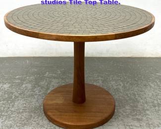 Lot 1002 Gordon and Jane Martz Marshal studios Tile Top Table. 
