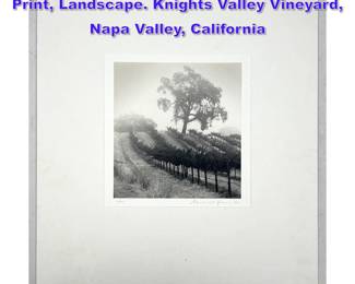 Lot 996 MICHAEL KENNA 2001 Silver Gelatin Print, Landscape. Knights Valley Vineyard, Napa Valley, California
