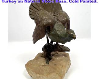 Lot 1179 Franz Bergman Geschutz Bronze Turkey on Natural Stone Base. Cold Painted.