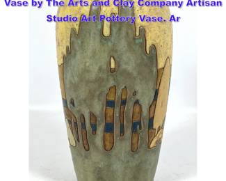 Lot 1270 Art Accardi Handcrafted Scenic Vase by The Arts and Clay Company Artisan Studio Art Pottery Vase. Ar