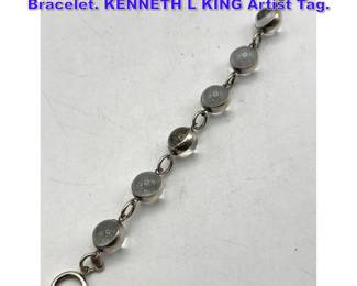Lot 863 Sterling Silver Pools of Light Bracelet. KENNETH L KING Artist Tag. 