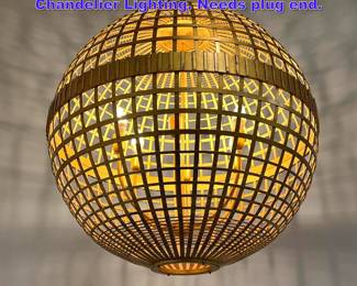Lot 910 Large Ball Sphere Architectural Chandelier Lighting. Needs plug end.