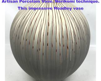 Lot 1265 Large THOMAS HOADLEY Studio Artisan Porcelain Vase. Nerikomi technique. This impressive Hoadley vase
