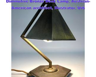 Lot 1089 Rare Josef Urban Art Deco Diminutive Bronze Desk Lamp. AustrianAmerican architect, illustrator. Urb