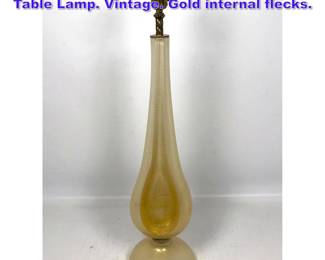 Lot 785 Tall Seguso Style Murano Glass Table Lamp. Vintage. Gold internal flecks. 
