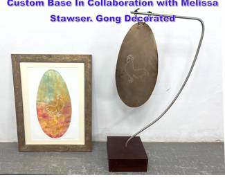 Lot 1110 Val Bertoia Silicon Bronze Gong On Custom Base In Collaboration with Melissa Stawser. Gong Decorated