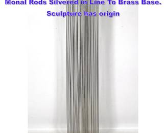 Lot 1106 Val Bertoia 3ft Tonal Sculpture. 69 Monal Rods Silvered in Line To Brass Base. Sculpture has origin