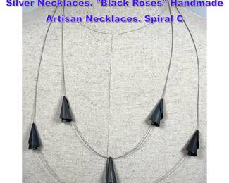 Lot 818 2pcs SILVIA UHLENBRUCH Sterling Silver Necklaces. Black Roses Handmade Artisan Necklaces. Spiral C