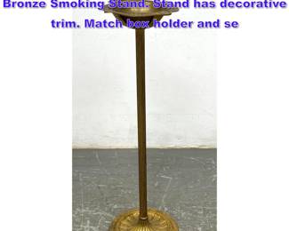 Lot 1088 TIFFANY and CO Vintage Gilt Bronze Smoking Stand. Stand has decorative trim. Match box holder and se